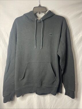 Champion Black Hoodie with Small Chest Logo